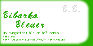 biborka bleuer business card